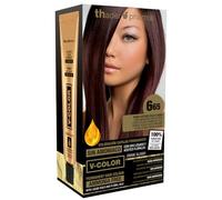 Thader TH Pharma Kit colorant sans ammoniaque pour une odeur agréable avec Liquid Gold, Couleur 6.65 Blond Foncé Rouge Acajou