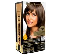 Thader TH Pharma Kit coloration sans ammoniaque pour une odeur agréable avec Liquid Gold, 7.23 Blond moyen Perle Doré