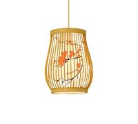 THAELY Lampes Suspendues De Plafond avec Support E27 en Bois Petite Lanterne De Luminaire À Motif Chinois Plafonnier Encastré en Bambou Naturel Lampe De Ferme Chambre Salon Luminaire