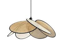 THAELY Luminaire Tissé en Forme De Pétales, 6 Pièces Lampe À Suspension Lanterne en Osier Rotin Plafonnier De Salle À Manger Minimaliste Luminaire Suspendu De Style Scandinave pour Le Café du Salon