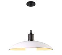 THAELY Suspension Design De Style Danois Blanche Lampe À Suspension en Fer Rétro Simple Lustre À Tête Unique pour Évier De Cuisine Luminaire Suspendu pour Salle À Manger, Chambre À Coucher, Salon