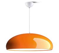 THAELY Suspension Orange 60 Cm Grand Abat-Jour Dôme À 1 Lumière Lampe Suspendue du Milieu du Siècle Lustre De Plafond De Peinture en Métal Unique en Finition Brillante pour Le Bar De La Salle À