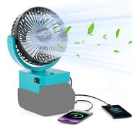 ThagBrco Ventilateur sans fil Compatibles pour Makita 18V sans fil- Cordless Fan with USB A+C,Work for BL1860 BL1850 BL1840 BL1830S charge rapide pour le camping, l'atelier et le chantier