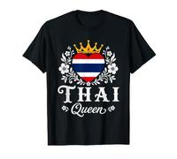 Thai Queen Thailand Flag Proud Thai Woman T-Shirt Graphique avec Valeur