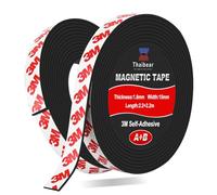 Thaibear A+B Ruban magnétique auto-adhésif puissant avec adhésif 3M (2,2 m + 2,2 m polarité A et B), rouleau de ruban magnétique parfait pour moustiquaire et réfrigérateur