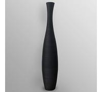 thaiboo Grand vase de sol fin en bois noir pour décoration herbe de la pampa, fleurs séchées, branches d'herbe - Vase sur pied en bois de manguier (110 cm de hauteur)