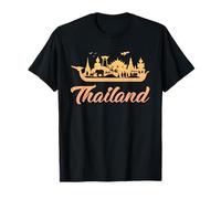 Thailand Travel Vacation Elephant Thailand Tees | T-Shirt Unisex Adulte | Coupe Classique | Manche Courte | Noir | S | Motif Éléphant Thaïlande