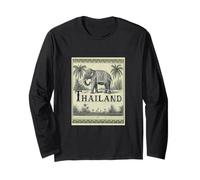 Thailand Vintage Inspired Antique Aesthetic Elephant Lover Manche Longue