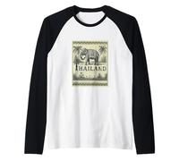 Thailand Vintage Inspired Antique Aesthetic Elephant Lover Manche Raglan