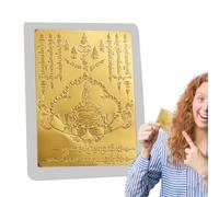 thaïlandaise Bouddha, feuille de Bouddha thaïlandais Carte d'de charme de | Runes des Écritures Collectibles de décoration religieuse, charme de collier pour la richesse de la sa