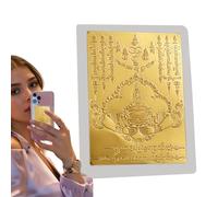 thaïlandaise dorée - Breloque sacrée de Bouddha, religieuse thaïlandaise avec runes sacrées, collier de collection, décoration spirituelle pour la maison, le bureau, protection de la