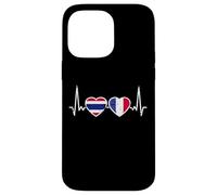 Thaïlande France Vintage Cœur Drapeau Français Thai Coque pour iPhone 14 Pro Max