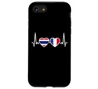 Thaïlande France Vintage Cœur Drapeau Français Thai Coque pour iPhone SE (2020) / 7/8
