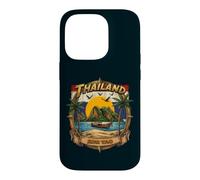 Thaïlande Koh Tao Vintage Bateau Longtail Vacances Souvenir Coque pour iPhone 14 Pro