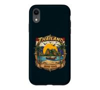 Thaïlande Koh Tao Vintage Bateau Longtail Vacances Souvenir Coque pour iPhone XR
