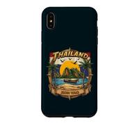 Thaïlande Koh Tao Vintage Bateau Longtail Vacances Souvenir Coque pour iPhone XS Max