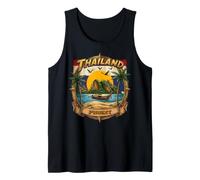 Thaïlande Phuket Vintage Bateau Longtail Vacances Souvenir Débardeur