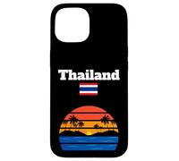 Thaïlande plage palmiers coucher de soleil voyage souvenir drapeau thaïlandais Coque pour iPhone 15