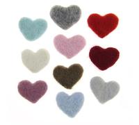 ThaiRoot Lot de 10 coeurs en feutre faits à la main 3 cm petits cœurs en feutre cœur en feutre coloré bricolage en forme de cœur en feutre de laine à 100 % boules en feutre de laine en forme