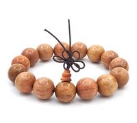 Thajaling Bracelet tibétain en mala Bouddha bouddha méditation 15mm grand collier en bois naturel perle home