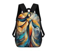 Thalassa - Cubist Minimal Mythology Abstract Sacs À Dos Pour Enfants, Sac À Dos Scolaire, Sac À Dos Imprimé En 3D Pour Enfants, Sac À Dos De Voyage, Sac À Livres, Sac D'école Pour Enfants 17inch