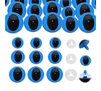 Thalinfayi Lot de 160 yeux de sécurité bleus de 10/15/24 mm et rondelles sécurisées pour crochet Amigurumi - Yeux de chat - Yeux de dragon - Pour bricolage, crochet, poupées, marionnettes, animaux en