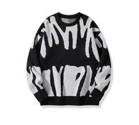 Thalorix Pull Femme Clash Color Round Neck, Pull en Tricot Chaud pour Les Couples rétro, Paresseux, Amples et élégants