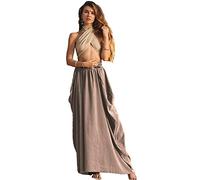 Thaluta Jupe Maxi avec Poches pour Femme en Coton Bio Style bohème Hippie Gitan, Rose désert, Taille Unique