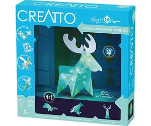 Thames & Kosmos , 03478 , Creatto: Magical Moose and Forest Friends , Build up to 4 Crafting kit , Play & Display , 3D Light up Model , Ages 6+