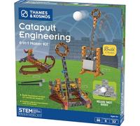 Thames & Kosmos Catapult Engineering STEM Maker Kit de fabrication de 6 modèles de machines médiévales uniques, explorez la physique mécanique, comprend des boules en mousse sûres et des projectiles à