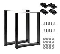 Thanaddo Pieds de Table, Métal, Carré, Noir, 2 Pièces, Moderne, Finition en Acier Inoxydable, pour Usage Intérieur et Extérieur, Chemins de Table, Banc à Faire Soi-Même, Tables de Salle à Manger