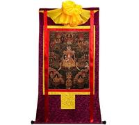 Thangka Art - The 7th Dalai Lama - Kelzang Gyatso Thangka - Impression numérique haute résolution et double couche encadrée à la main - Tapisserie bouddhiste - 119,4 x 81,3 cm (couleur du cadre 4)