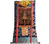 Thangka Art - The 7th Dalai Lama - Kelzang Gyatso Thangka - Impression numérique haute résolution et double couche encadrée à la main - Tapisserie bouddhiste - 119,4 x 81,3 cm (couleur du cadre 8)