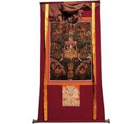 Thangka Art - The 7th Dalai Lama - Kelzang Gyatso Thangka - Impression numérique haute résolution et double couche encadrée à la main - Tapisserie bouddhiste - 119,4 x 81,3 cm (couleur du cadre 6)