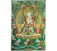 Thangka Avec Bouddha Kashgari Vert Affiches Et Impressions Coiffe De Chef Indien Peinture Art Toile Image Pour Décoration Intérieure 40X60 Cm Sans Cadre
