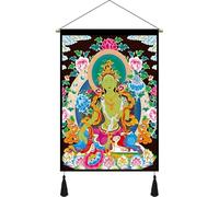 Thangka tibétain Bouddha suspendu tissu revêtement mural fond tissu salon porche tissu tapisserie décoration murale peinture personnalisation(Light green,45x120cm)