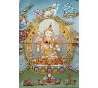 Thangka tibétain brodé avec Bouddhisme Vajrasattva, siège Tangka Double Bouddha, tenture Murale pour décoration de Maison, Tapisserie