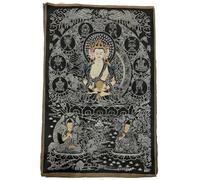 Thangka tibétain brodé en Soie à Trois Visages, Kwan Yin Avalokitesvara, siège Mural Suspendu pour décoration de la Maison, Tapisserie