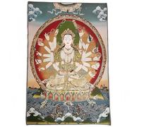 Thangka tibétain brodé en Soie avec Mille Bras, Kwan Yin Avalokitesvara, Tapisserie bouddhique à Suspendre au Mur pour la décoration de la Maison