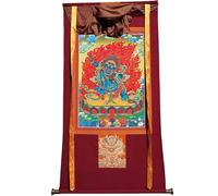 Thangka tibétaine bouddhiste suspendue, Impression giclée sur toile bouddhiste tibétaine Thangka, encadrée à la main, décoration murale multicolore, plusieurs tailles disponibles.(Frame Color 6)