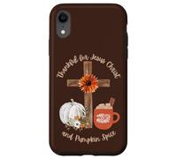 Thank for Jesus Christ and Pumpkin Spice Christian Faith Coque pour iPhone XR