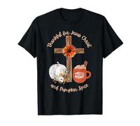 Thank for Jesus Christ and Pumpkin Spice Christian Faith T-Shirt