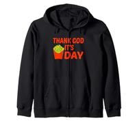 Thank God Its Fries Day Funny TGIF Lover Food Humour Design Sweat à Capuche