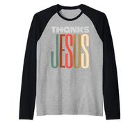 Thank Jesus Christian God Love Faith Men Women Girls Boys Manche Raglan