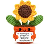 Thank You for Helping Me Grow, crochet tournesol fait à la main, cadeau de remerciement pour enseignant, cadeau de fin d'année, dernier jour d'école pour enseignant de la part d'un étudiant, patron
