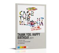 Thank You, Happy Birthday - Poster esthétique cage l'éléphant sur toile, poster d'art mural, peintures d'art moderne pour salles de séjour, 20 x 30 cm, style cadre
