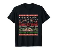 Thank You Mom Merry Christmas Family Design T-Shirt