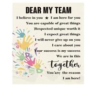 Thank You Nurses Canvas Poster, “Dear My Team” Inspirational Wall Decor for Break Room, Nurse Appreciation Gift(Framed,08x12inch(20x30cm))