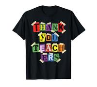 Thank You Teacher Appreciation W ollage Lettres Message T-Shirt