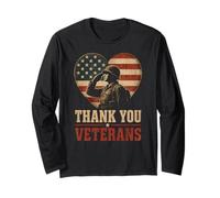 Thank You Veterans American Flag Veterans Day Manche Longue